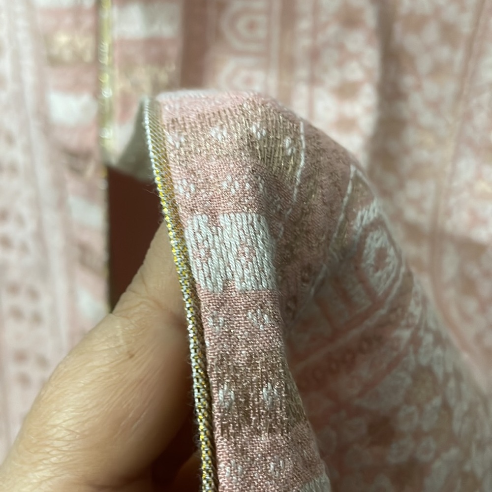 W Light Pink/Peach Dobby Kurta - Picture 14 of 17